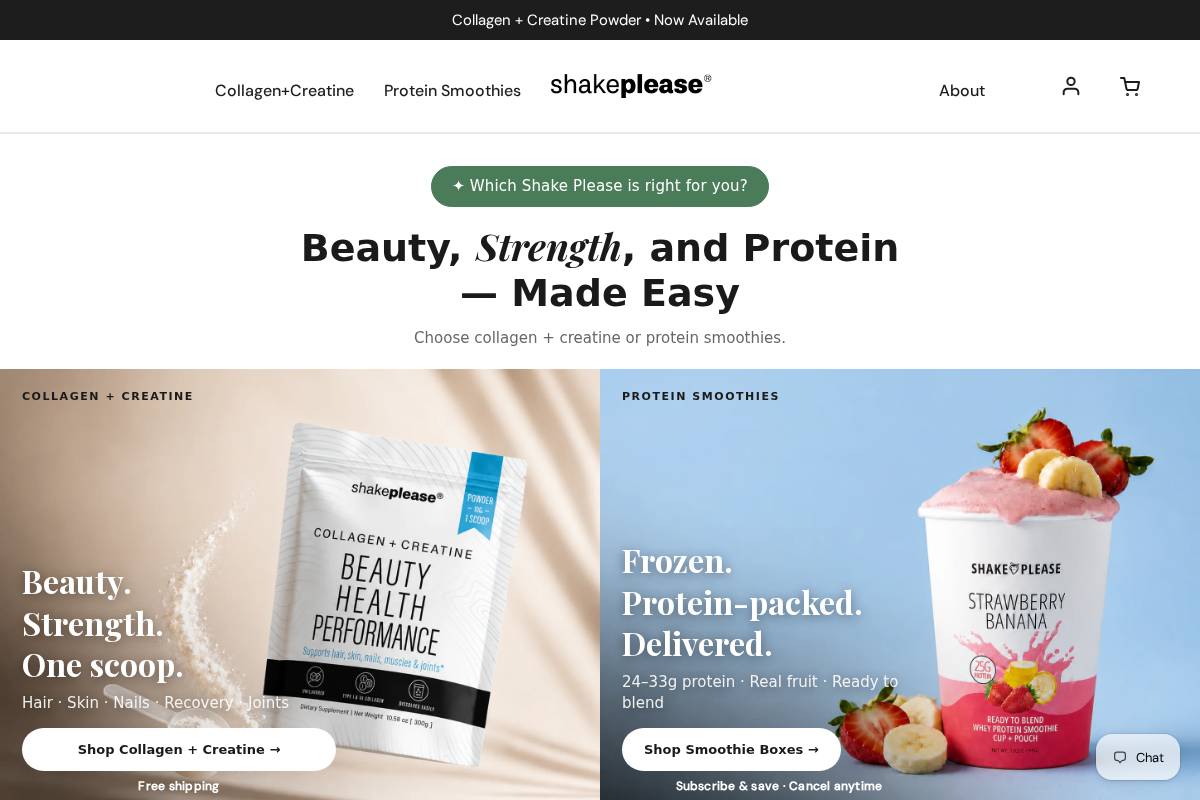 shakeplease.com homepage screenshot
