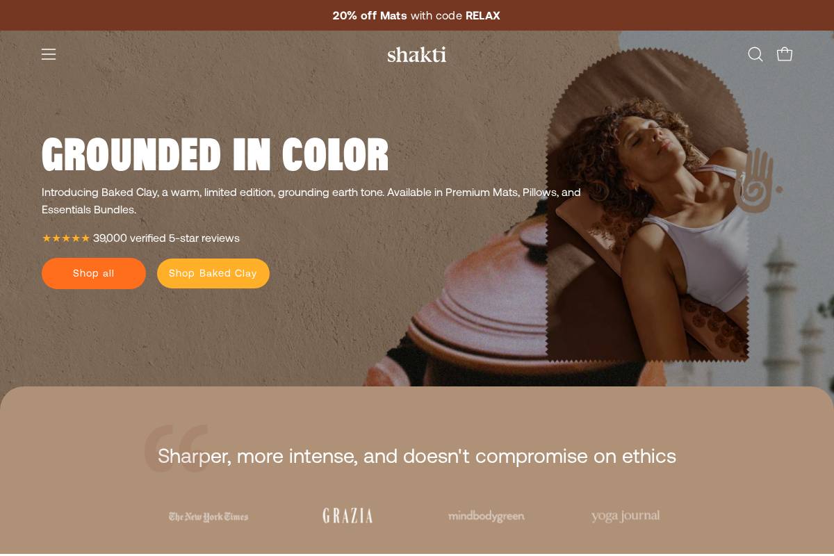 shaktimats.com.au homepage screenshot