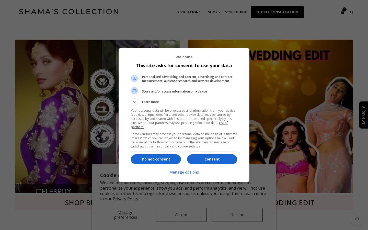 SHAMA'S COLLECTION homepage screenshot