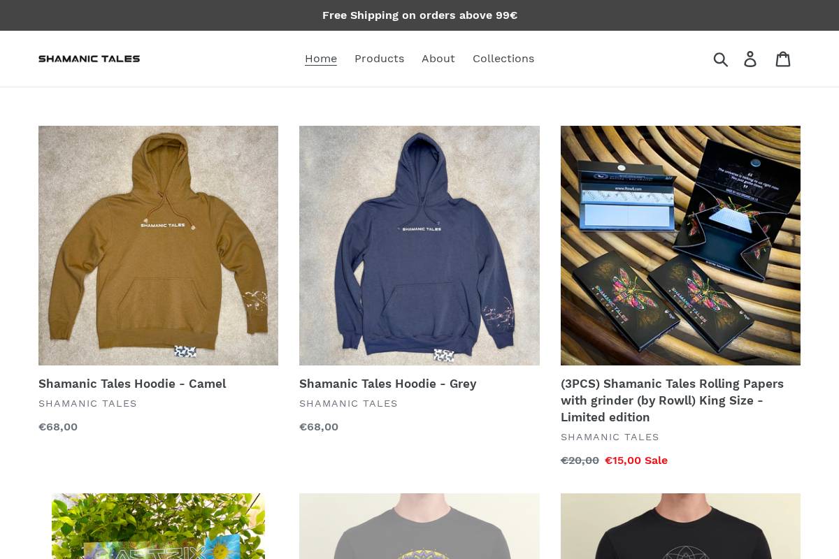 shamanictales.store homepage screenshot