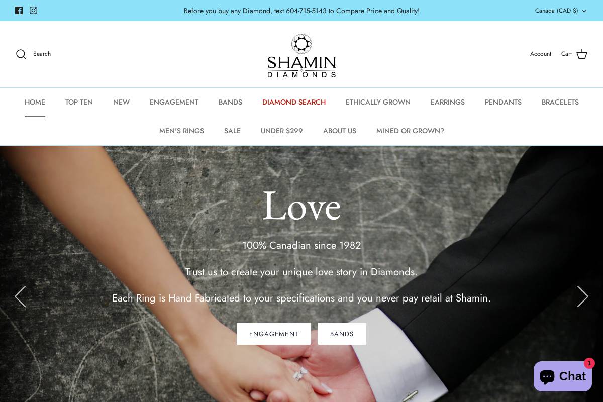 shamin.com homepage screenshot