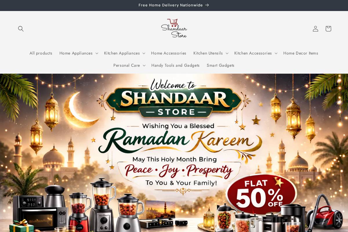 shandaarstore.com homepage screenshot
