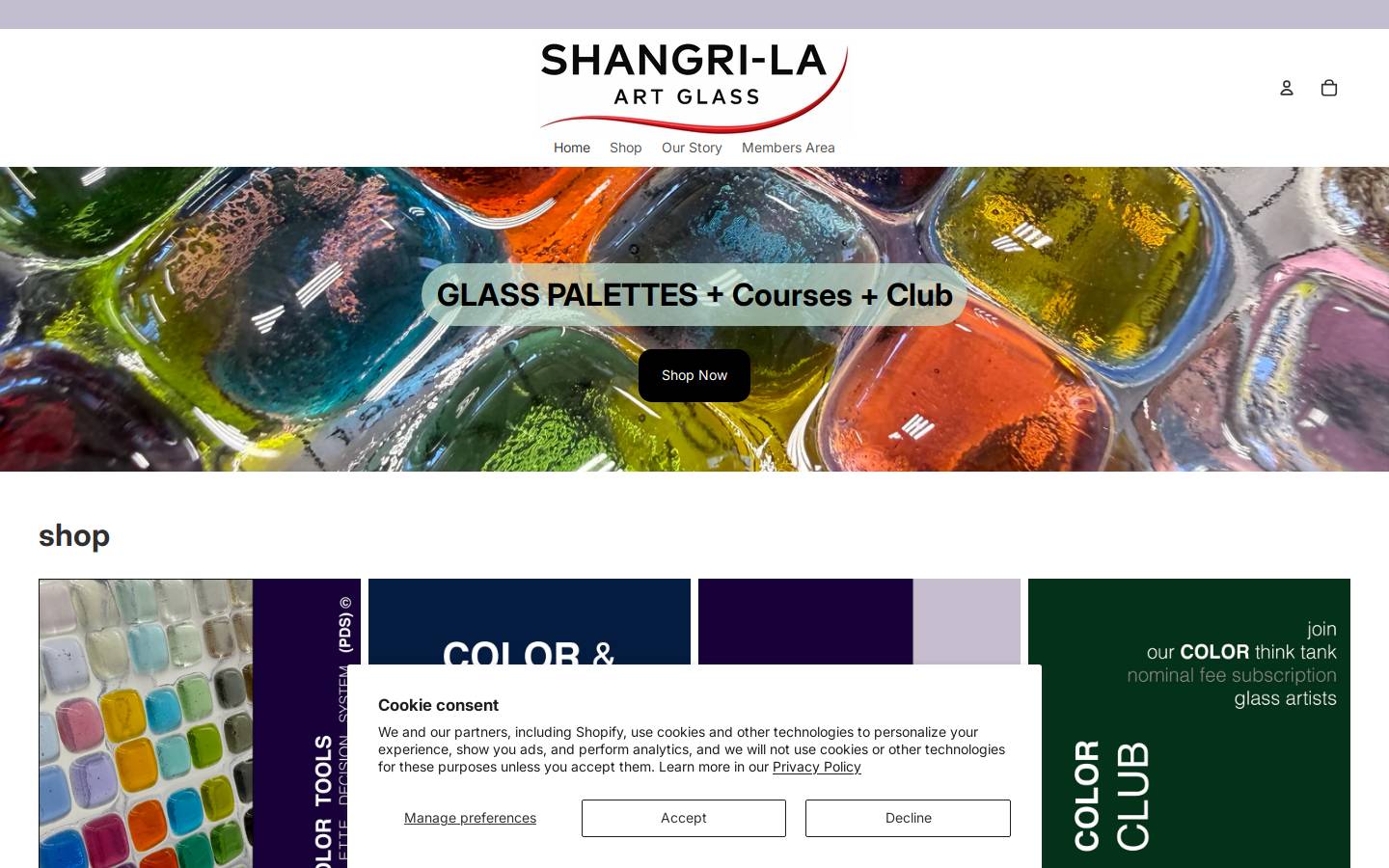 shangrilaartglass.com homepage screenshot