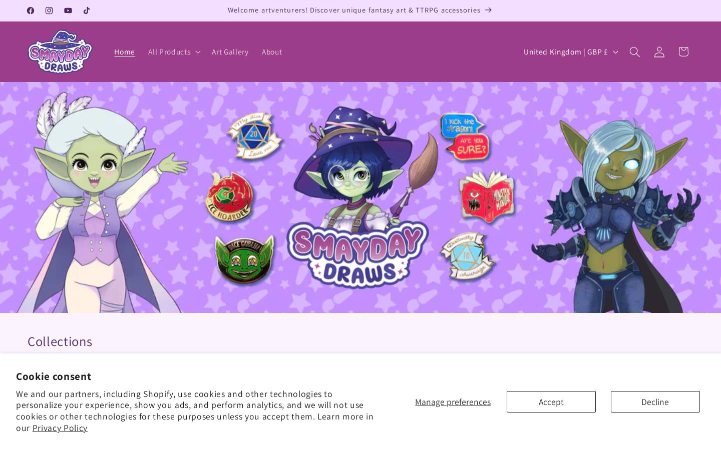 shannonmay.art homepage screenshot