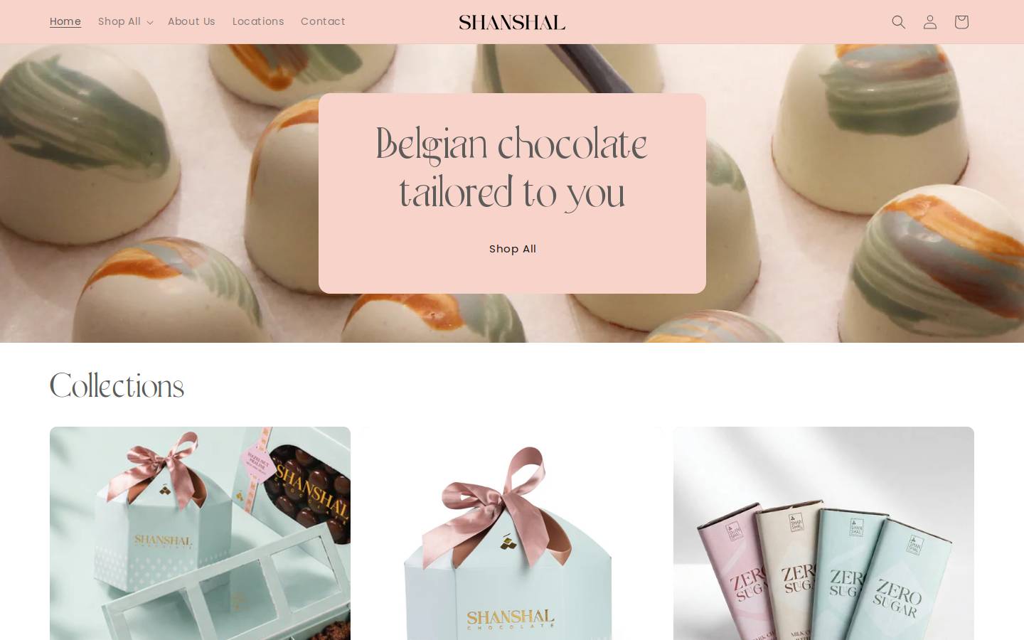shanshalchocolate.com homepage screenshot