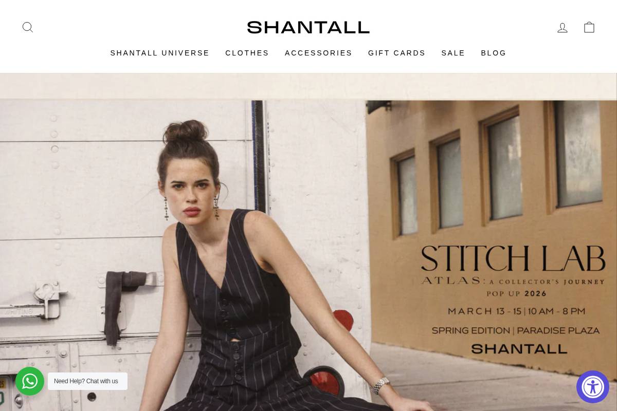 shantall.com homepage screenshot