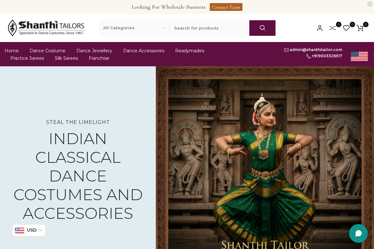 Shanthi Tailors Private Ltd homepage screenshot