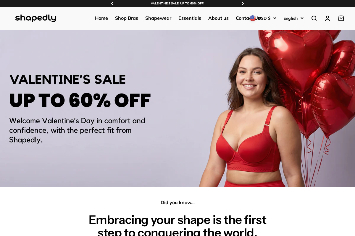 Shapedly homepage screenshot