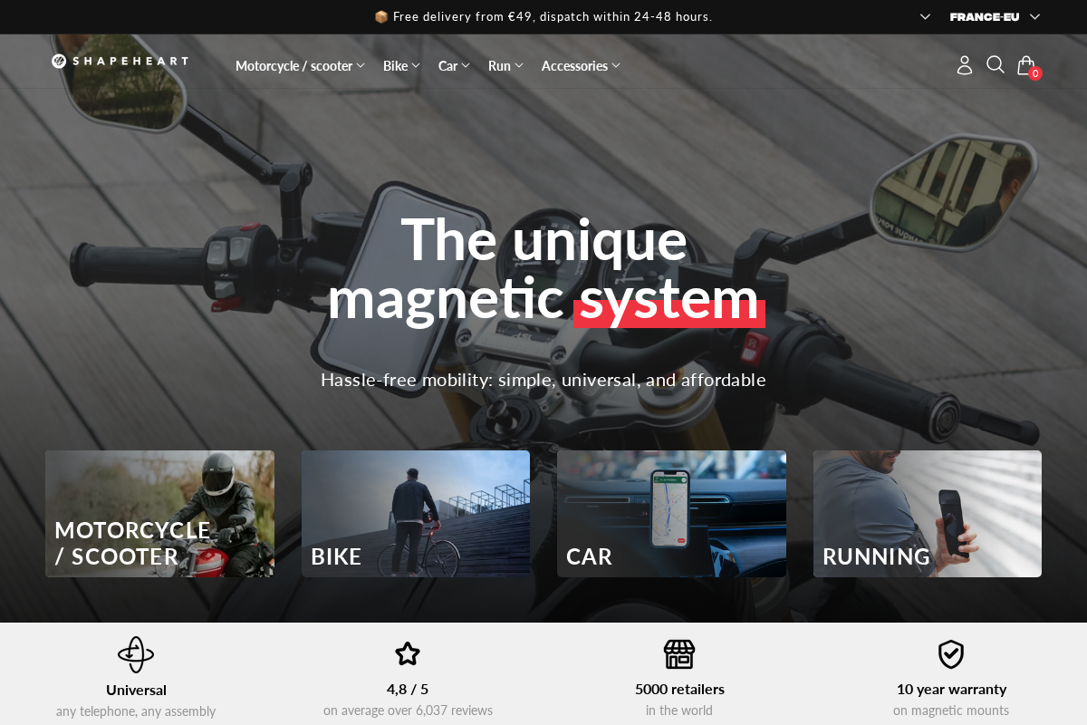 Shapeheart homepage screenshot