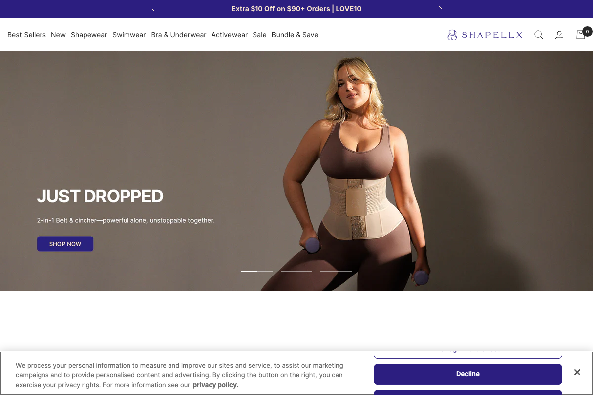 Shapellx homepage screenshot