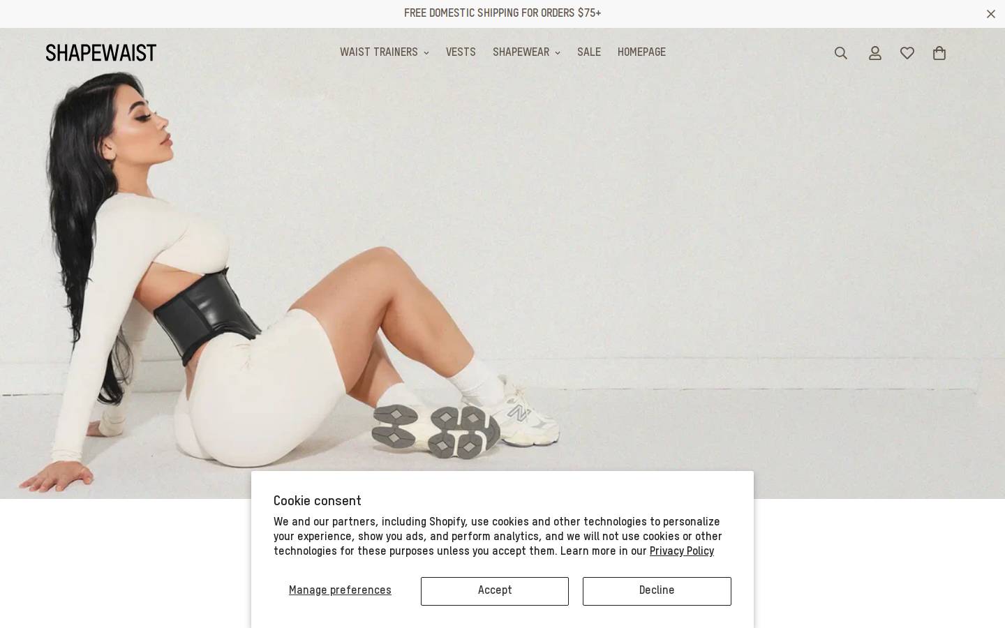 shapewaist.com homepage screenshot