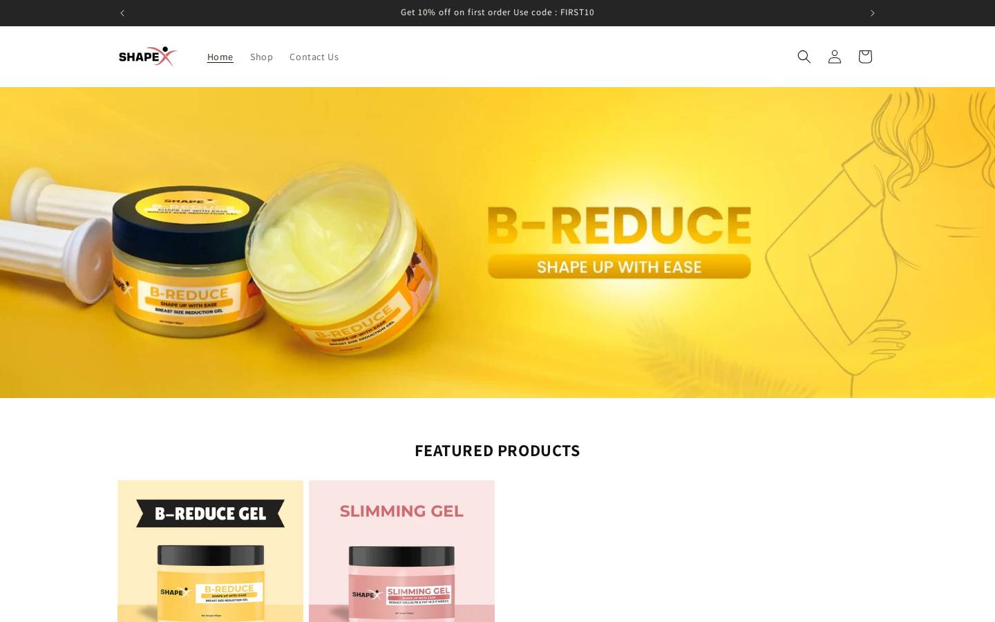 shapex.co homepage screenshot