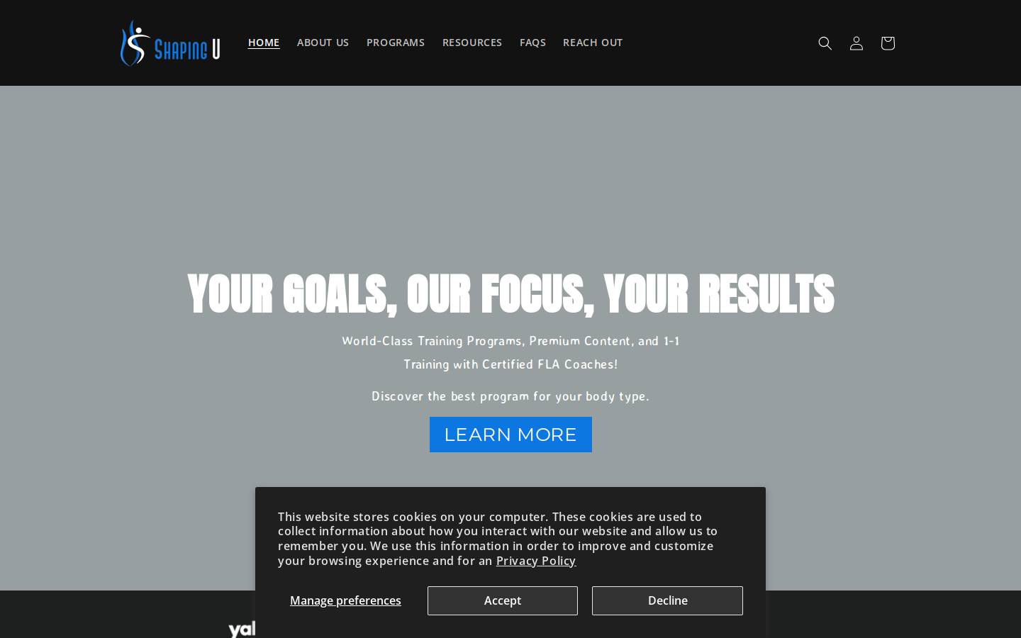 shapinguonline.com homepage screenshot