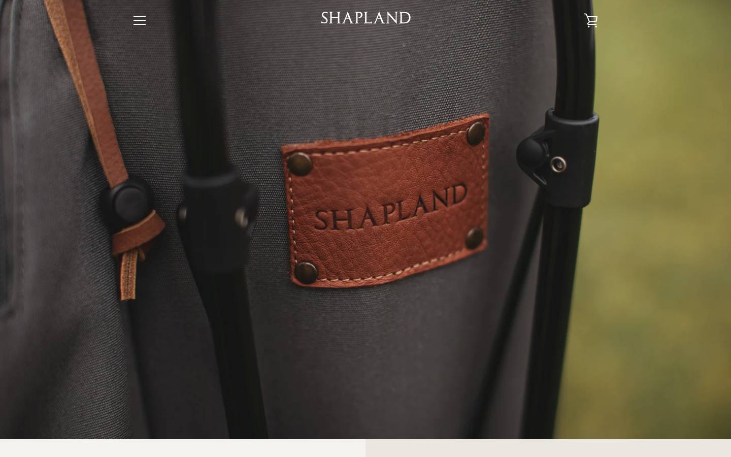 shaplandbags.com homepage screenshot