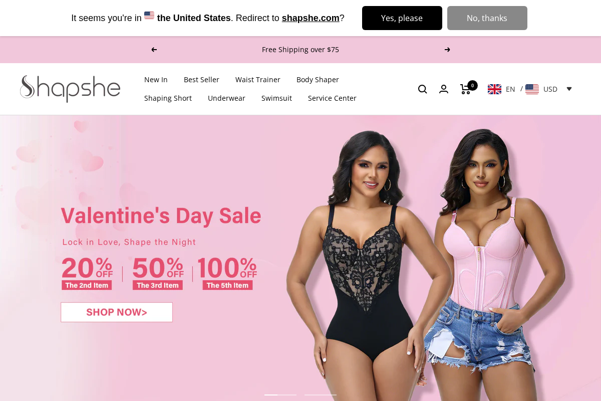 shapshe.com homepage screenshot