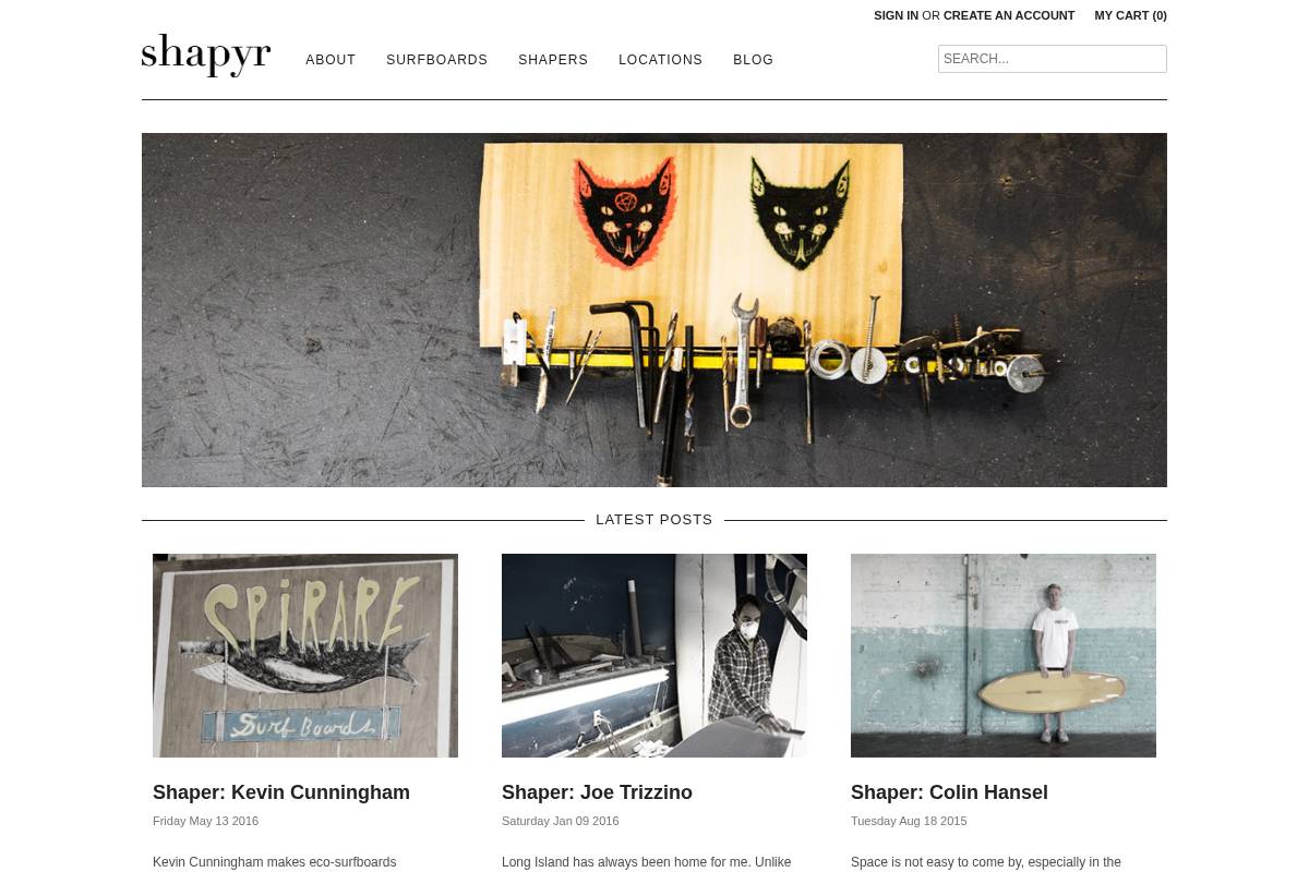 shapyr.com homepage screenshot