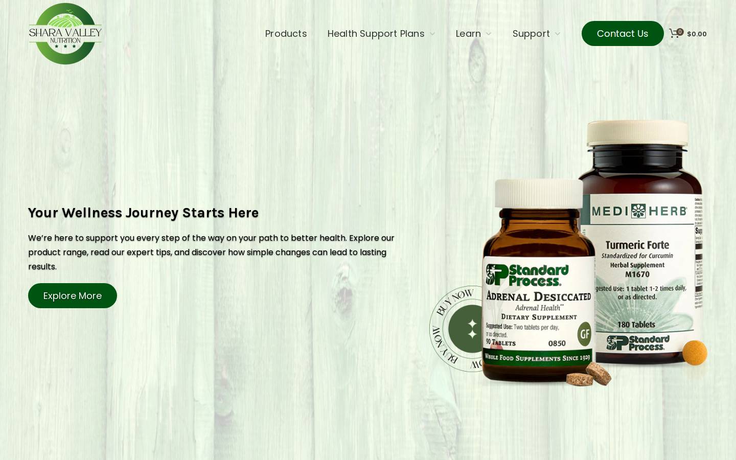 sharavalleynutrition.com homepage screenshot
