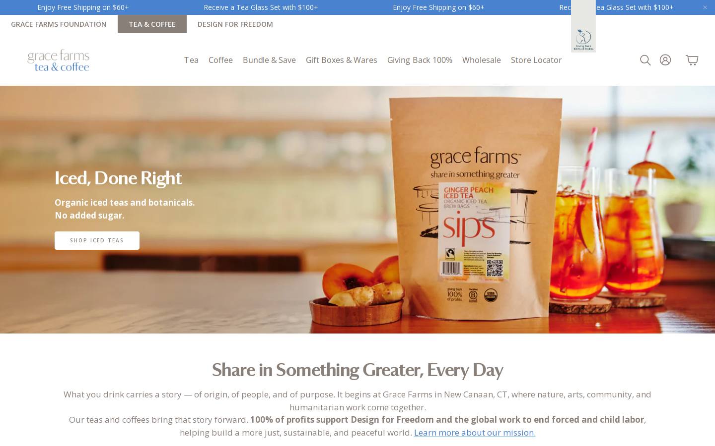 sharegracefarms.com homepage screenshot