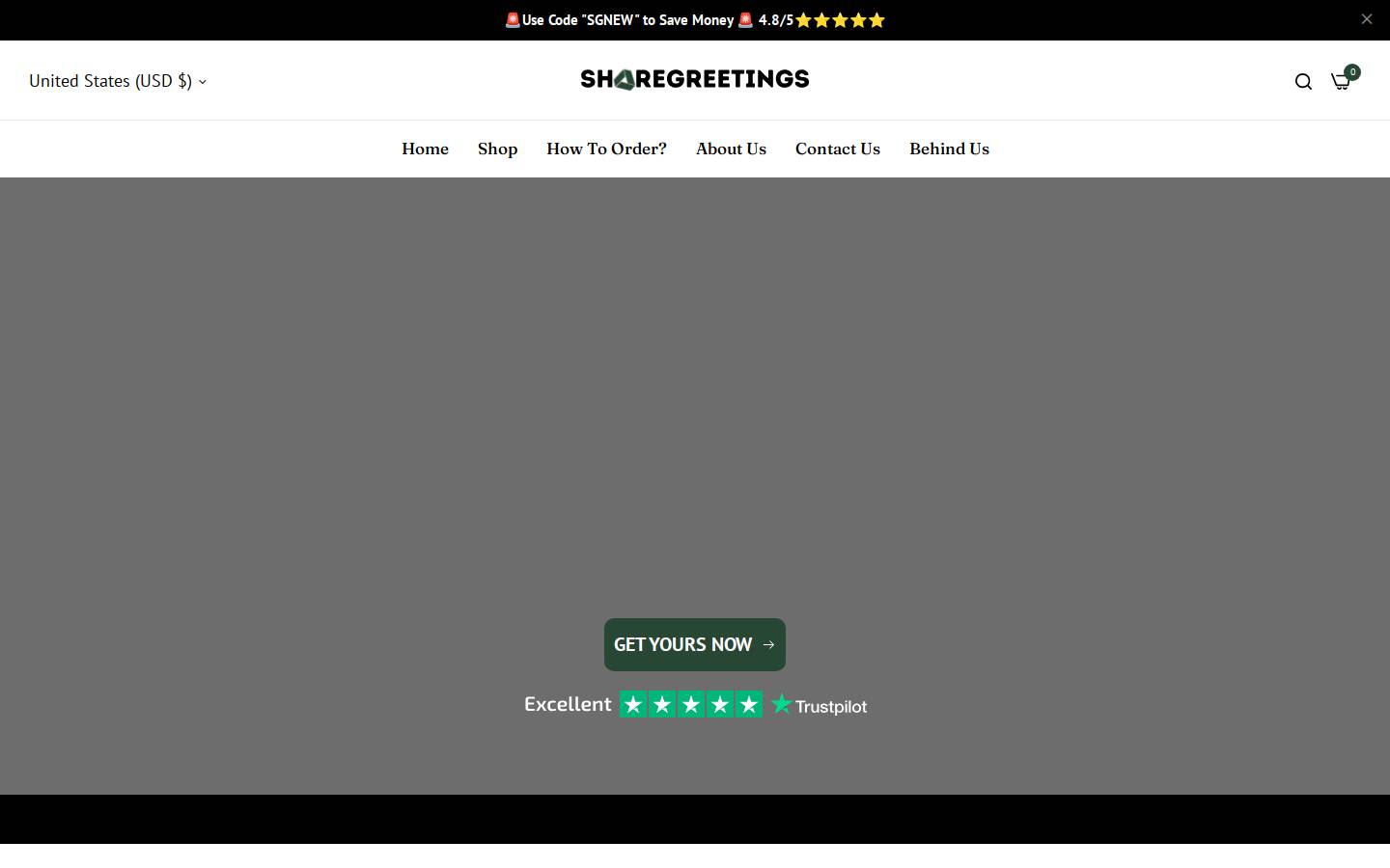 Sharegreetings homepage screenshot
