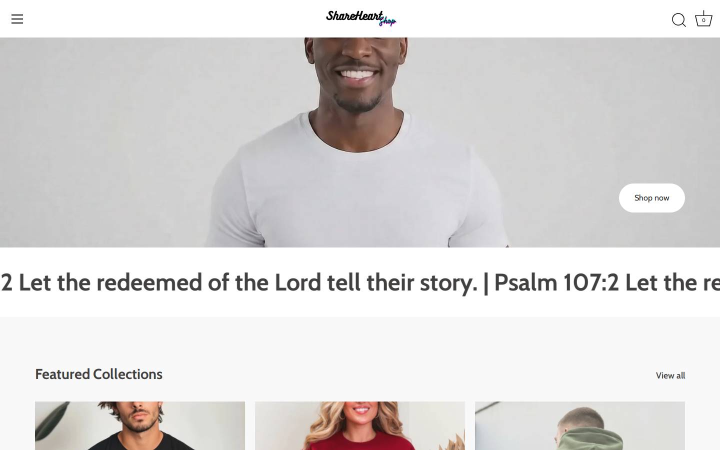 shareheart.shop homepage screenshot