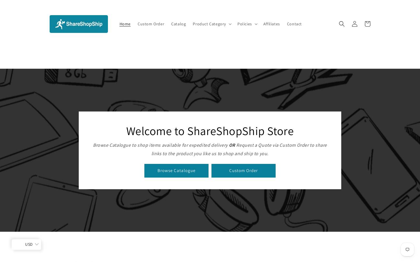 shareshopshipstore.com homepage screenshot