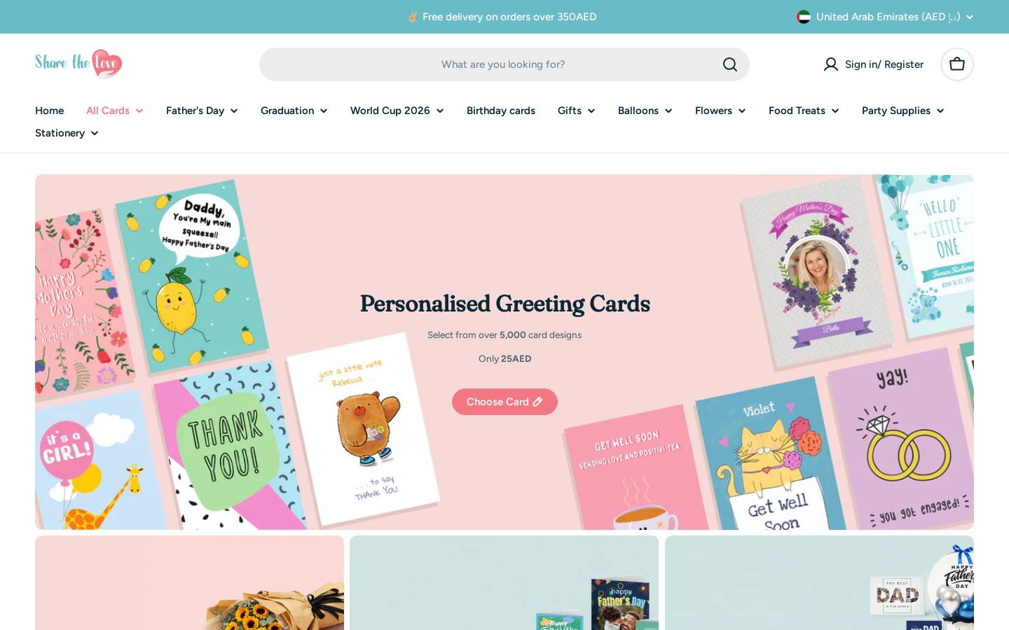 Sharethelove homepage screenshot