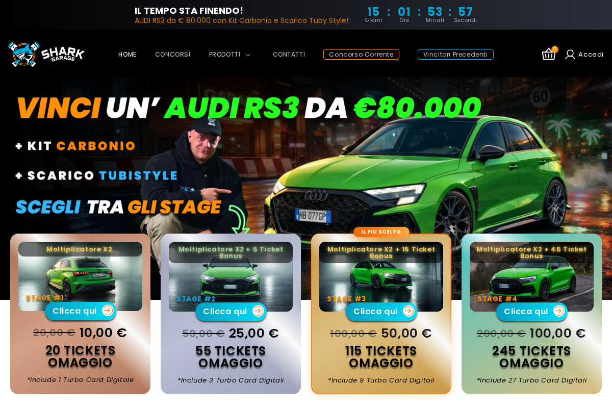 Shark Garage homepage screenshot