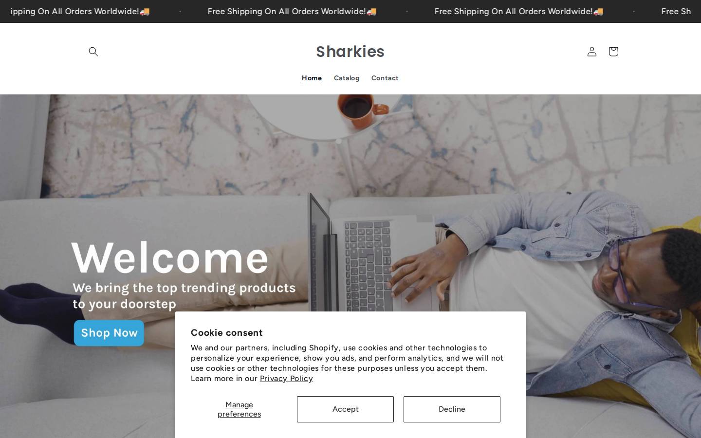 sharkies.org homepage screenshot