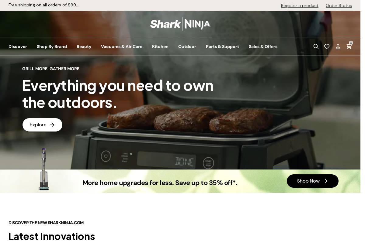 SharkNinja homepage screenshot