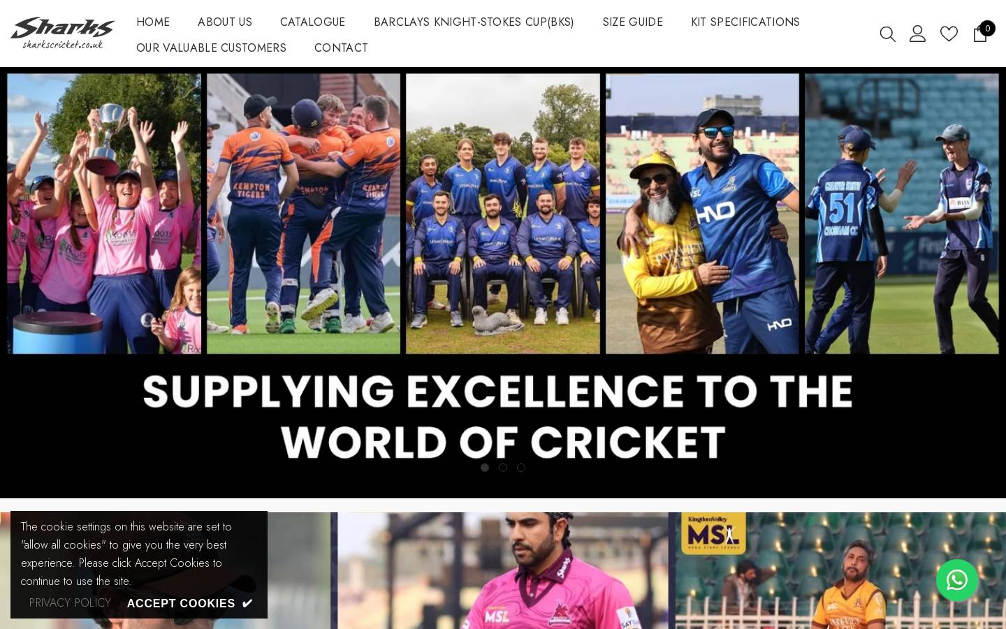 sharkscricket.co.uk homepage screenshot
