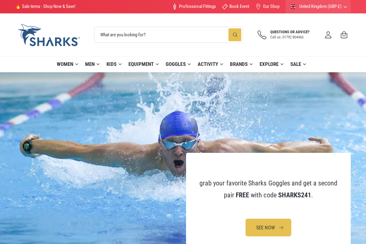 SHARKS homepage screenshot