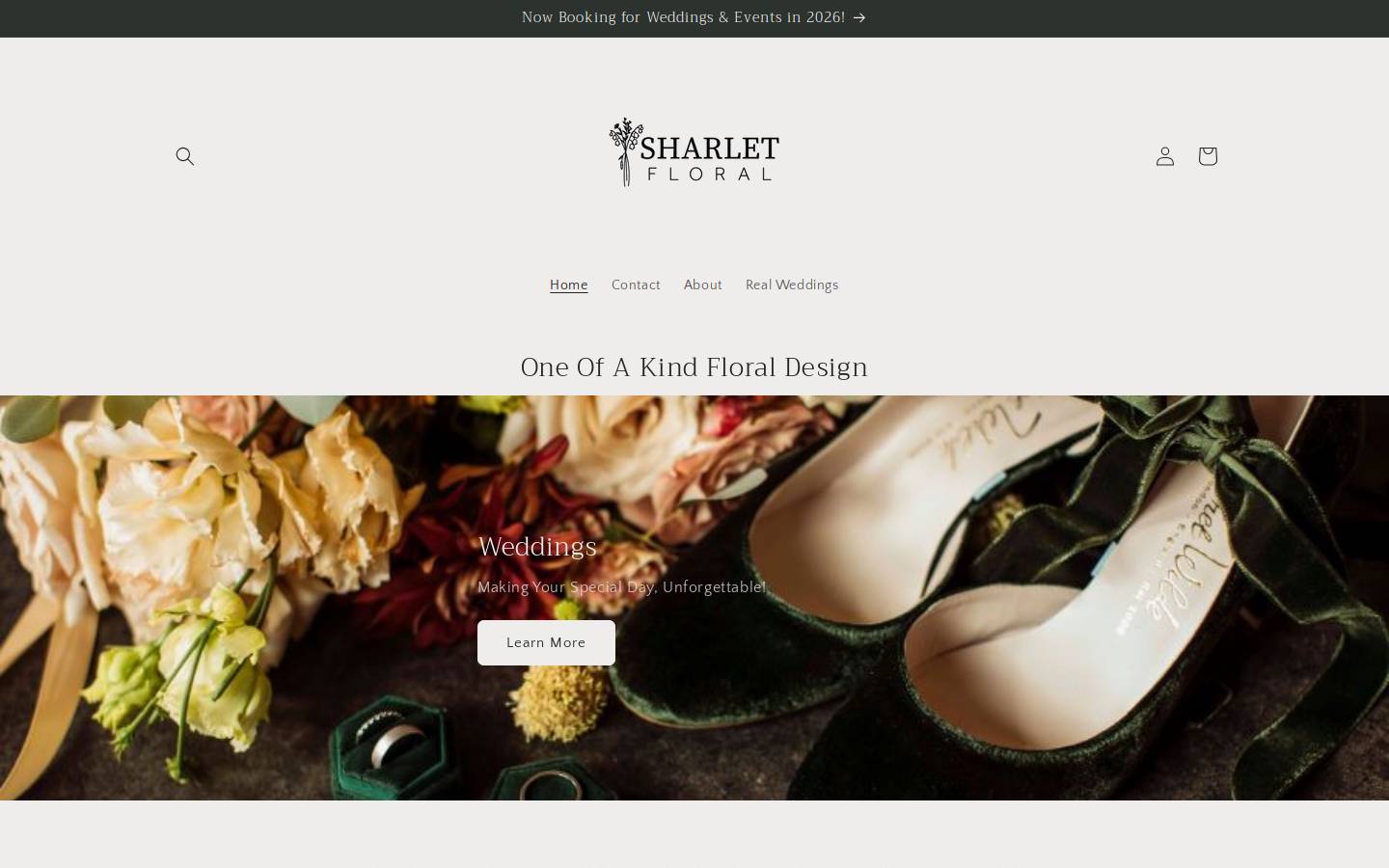 sharletfloral.com homepage screenshot