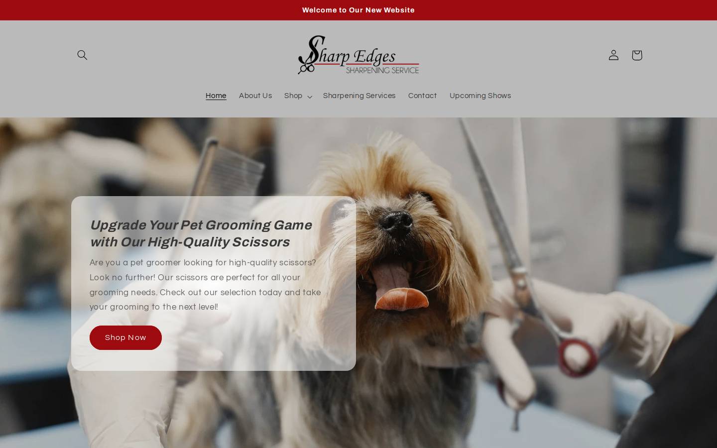 sharpedgesstore.com homepage screenshot