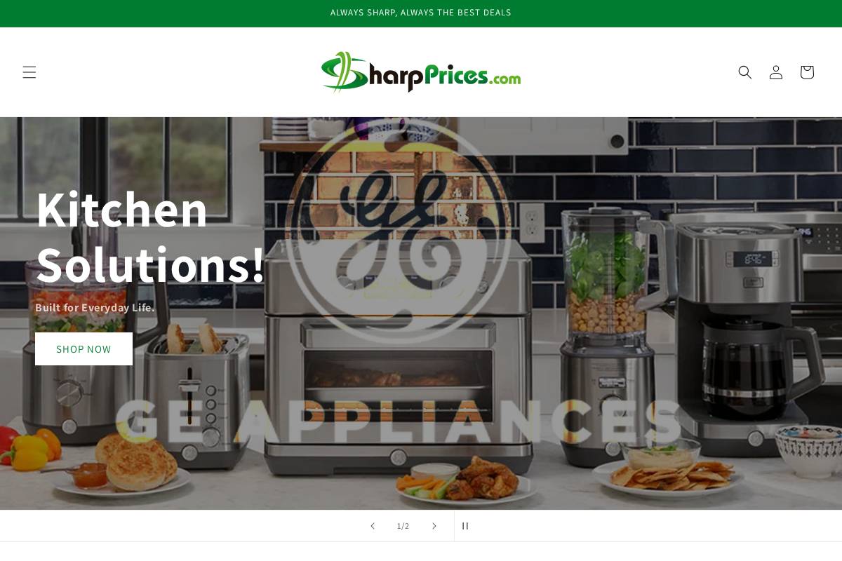 sharpprices.com homepage screenshot