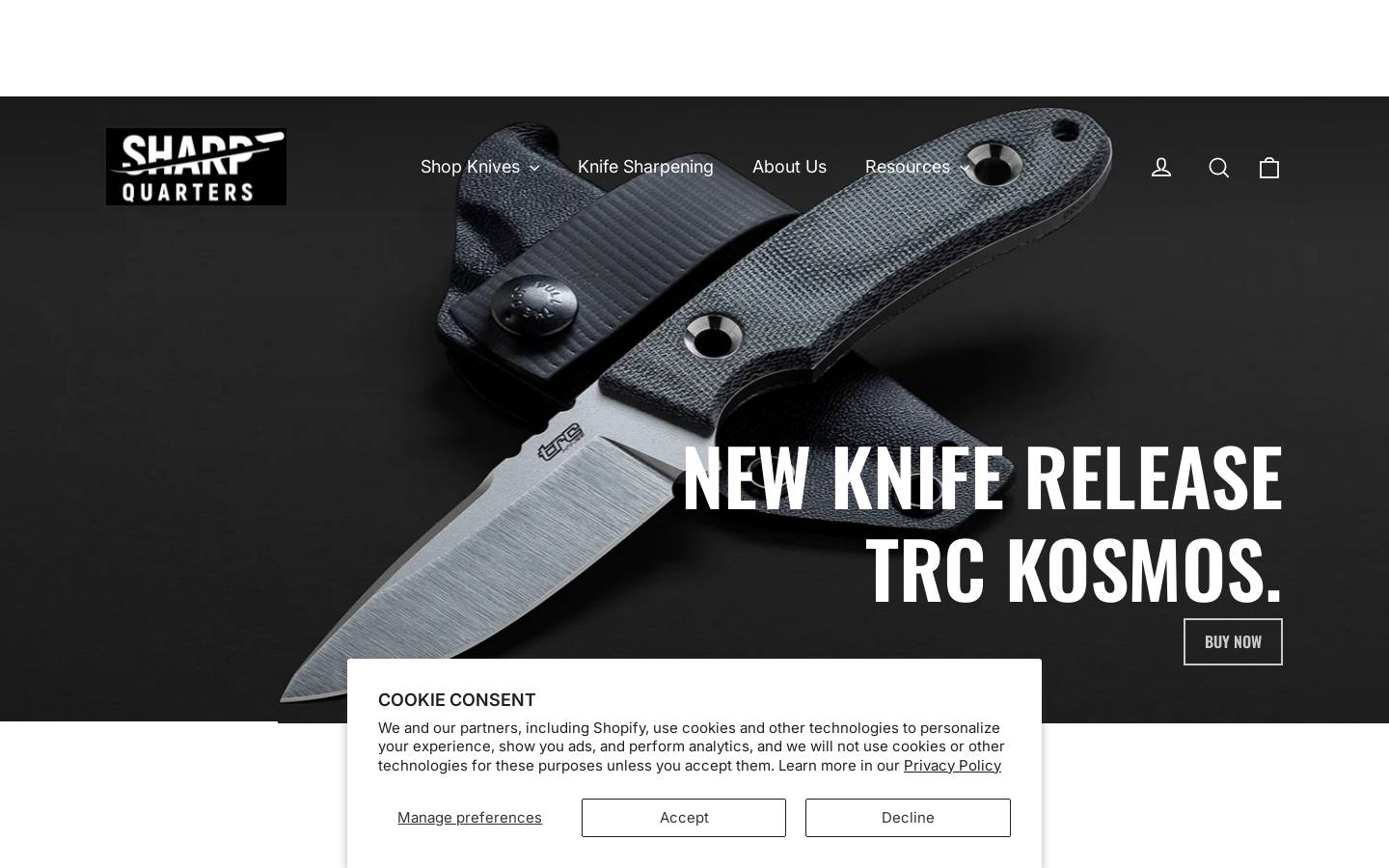 sharpquarters.com homepage screenshot