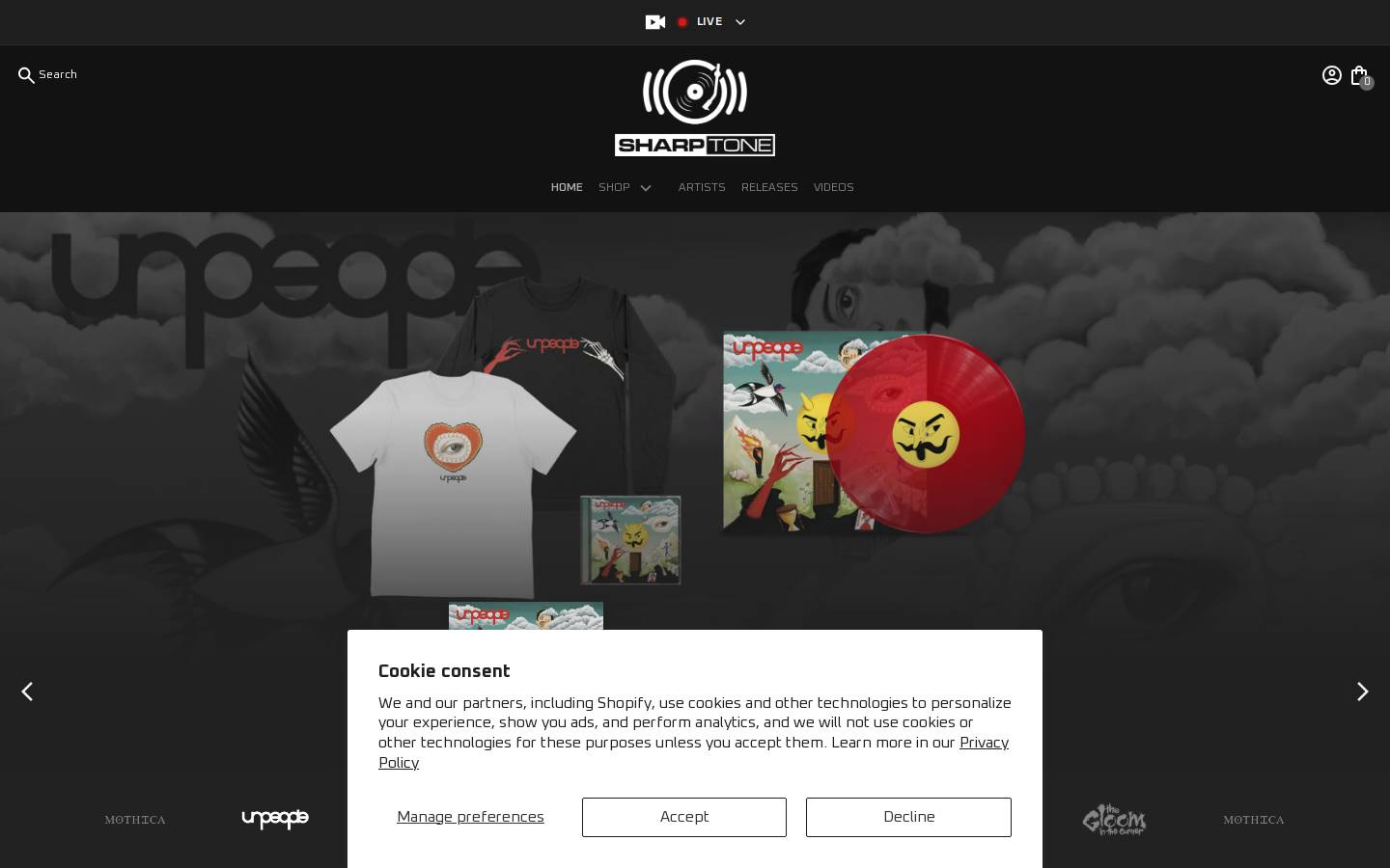 sharptonerecords.co homepage screenshot