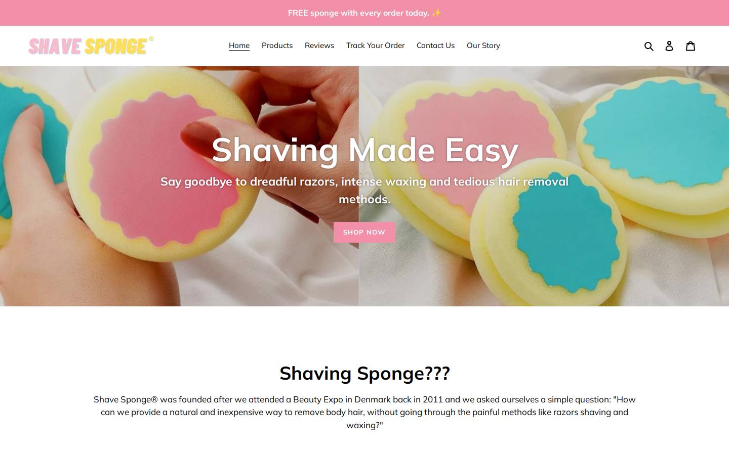 shave-sponge.com homepage screenshot