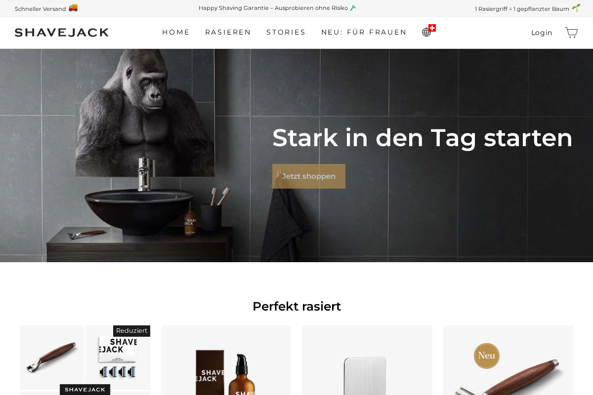 Shavejack homepage screenshot