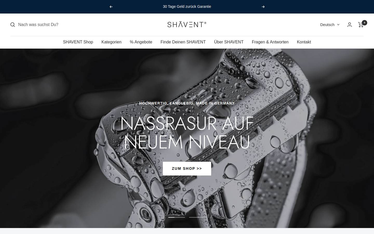 Shavent homepage screenshot
