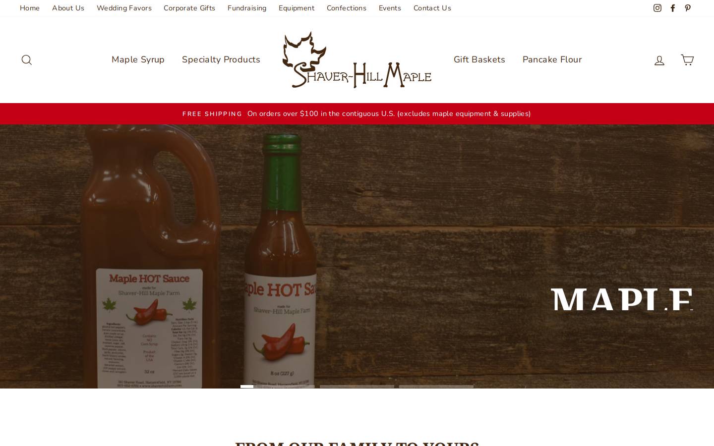 shaverhillmaple.org homepage screenshot
