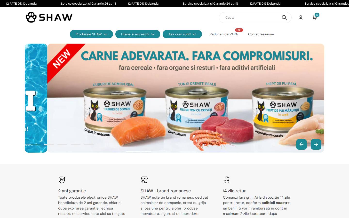 shaw.ro homepage screenshot