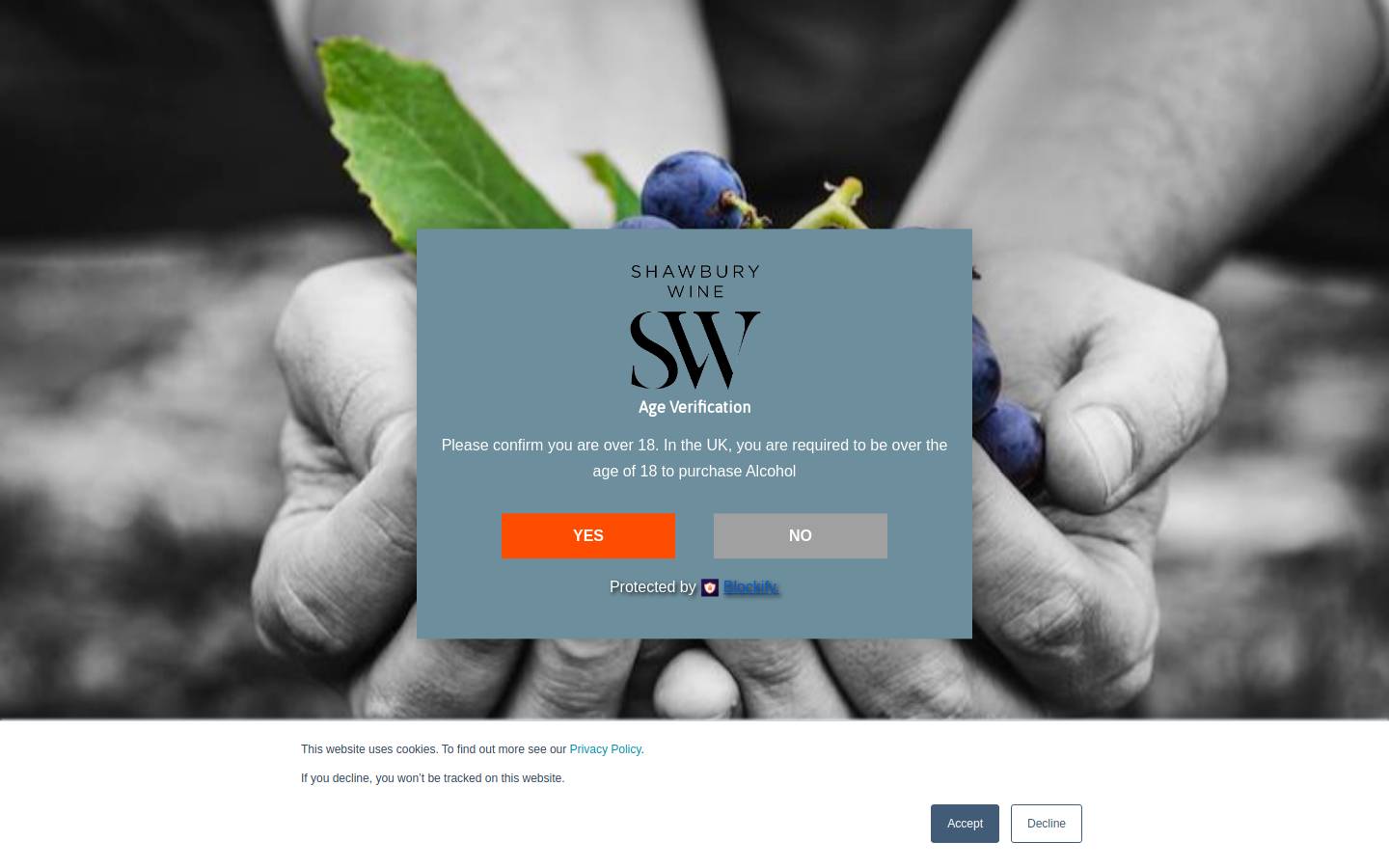 Shawbury Wine homepage screenshot