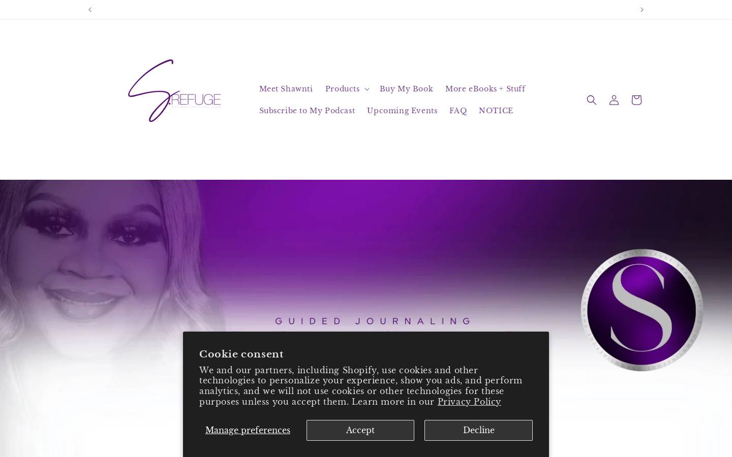 shawntirefugejournals.com homepage screenshot