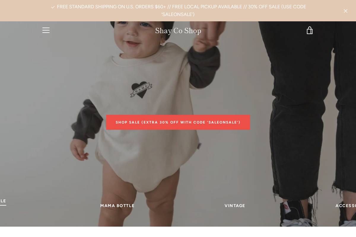 shaycoshop.com homepage screenshot