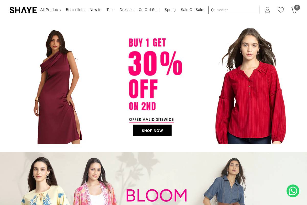 shaye.co.in homepage screenshot