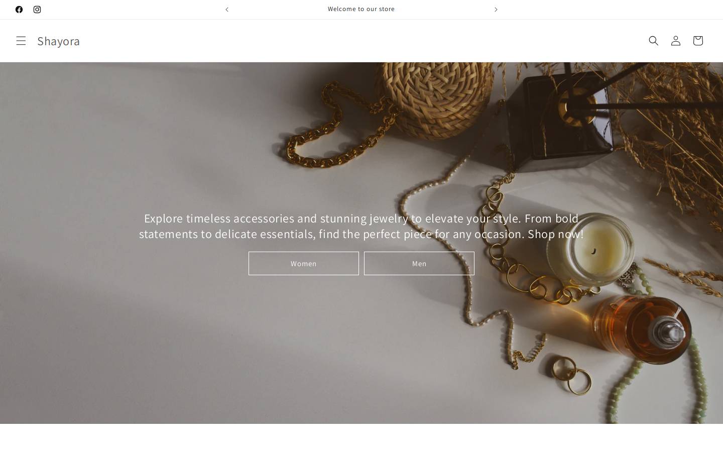 shayora.com homepage screenshot