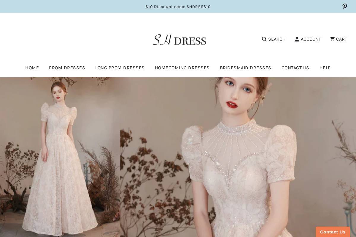 shdress.com homepage screenshot