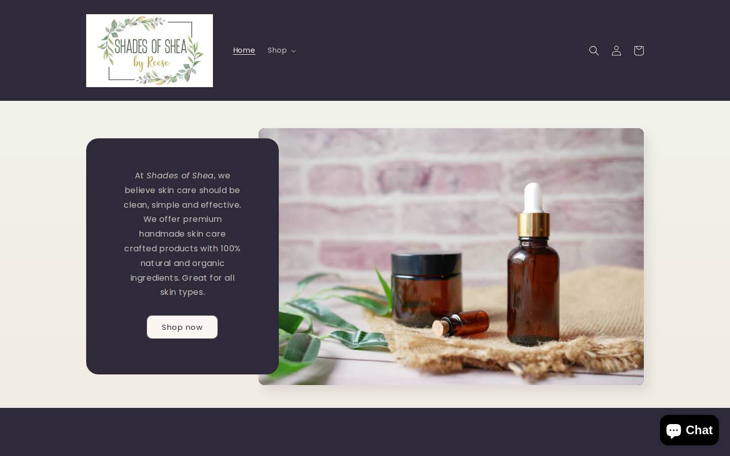sheabyreese.com homepage screenshot