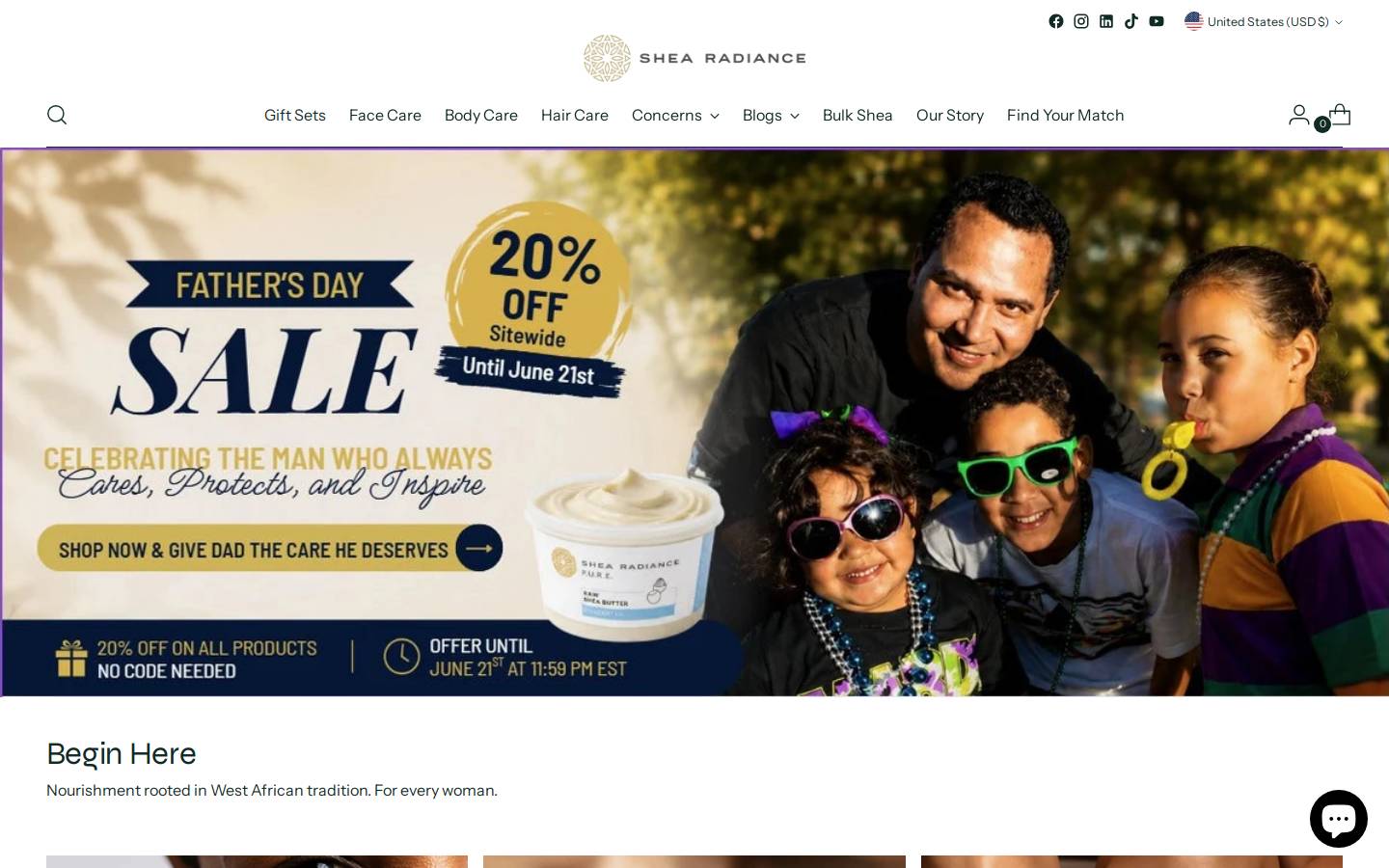 shearadiance.com homepage screenshot