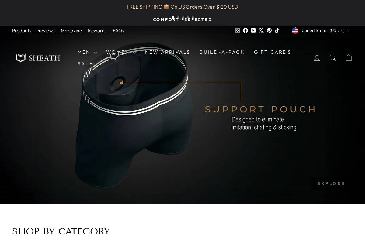 SHEATH homepage screenshot